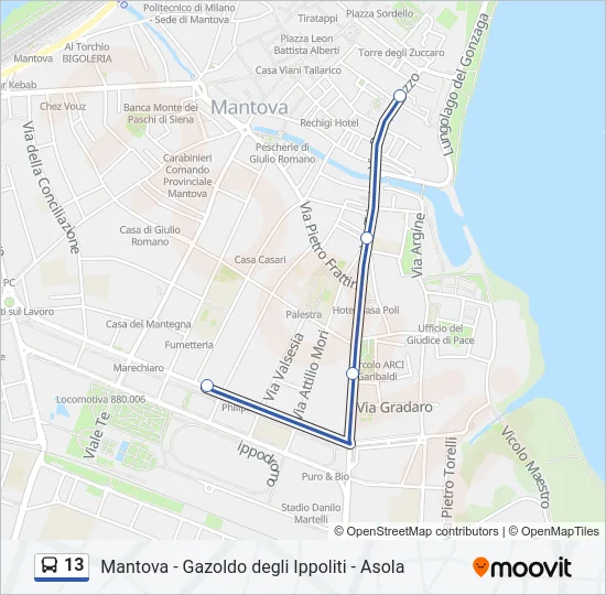 13 Bus Line Map