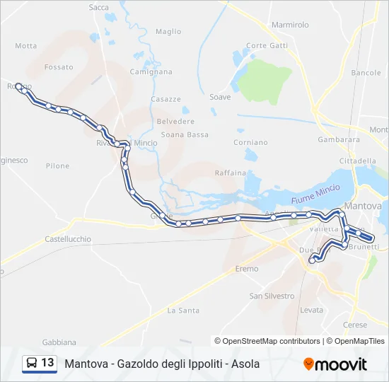 13 Bus Line Map