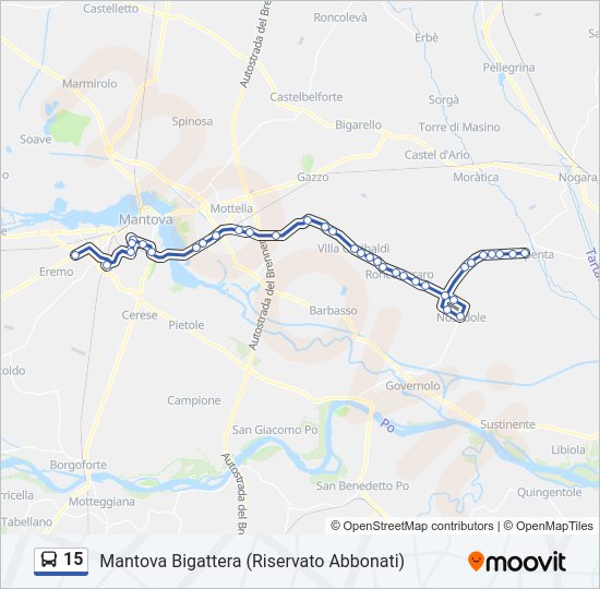 Percorso linea bus 15