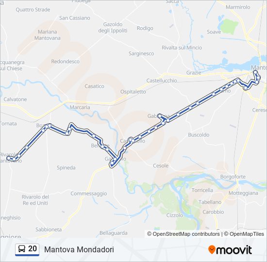 Percorso linea bus 20
