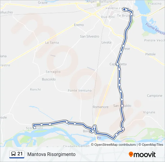 21 Bus Line Map