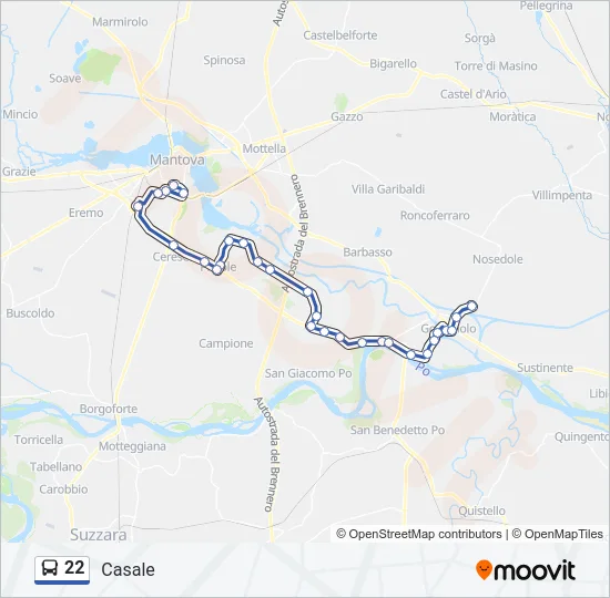 22 Bus Line Map