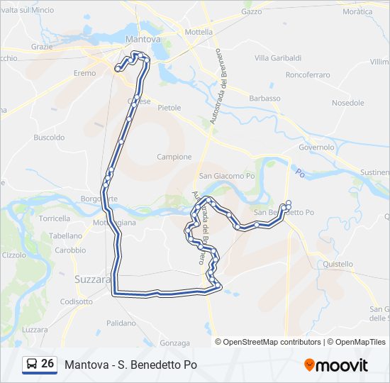 Percorso linea bus 26