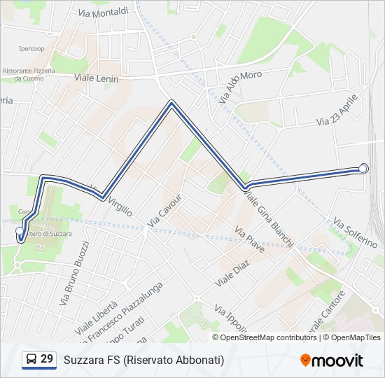 29 bus Line Map