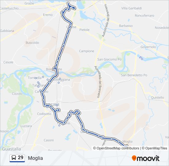 29 bus Line Map