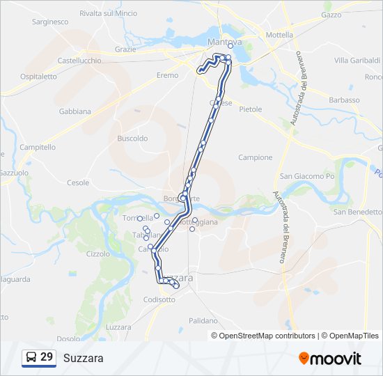 29 bus Line Map