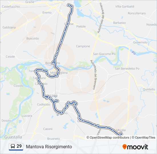 Percorso linea bus 29