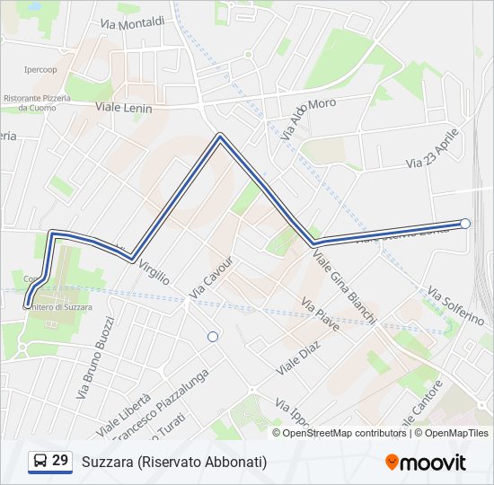 29 bus Line Map