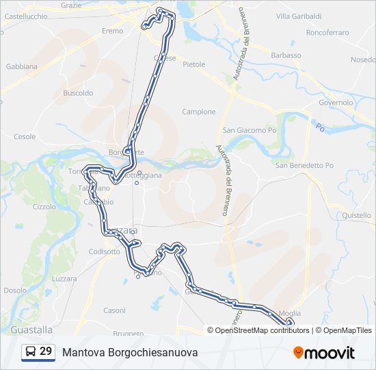 Percorso linea bus 29