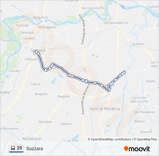 29 bus Line Map