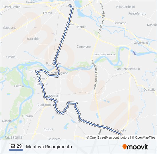 29 bus Line Map