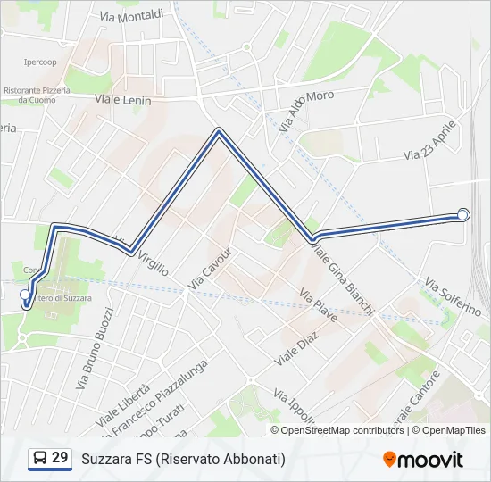 Percorso linea bus 29