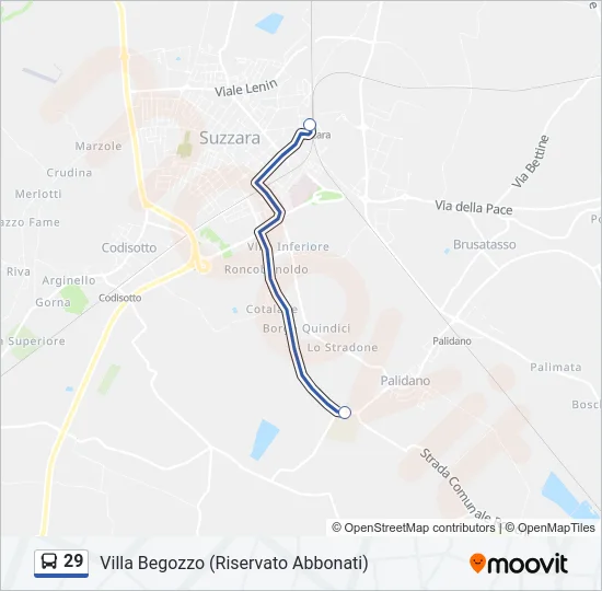 29 Bus Line Map
