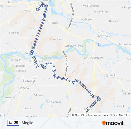 Percorso linea bus 30