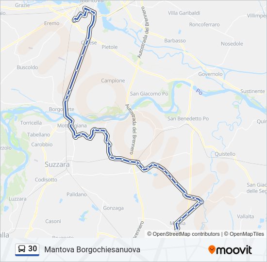 Percorso linea bus 30