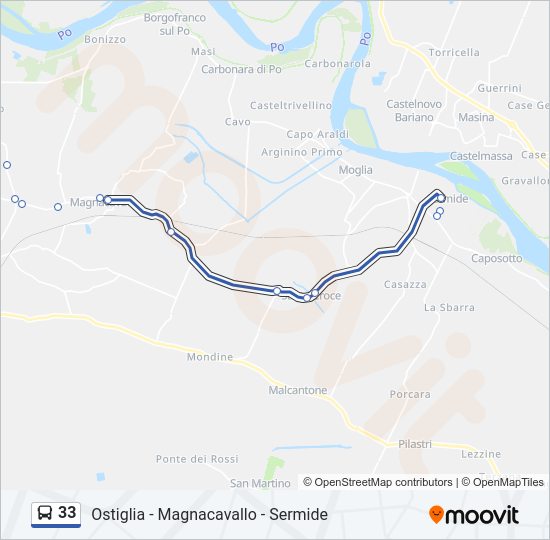 Percorso linea bus 33