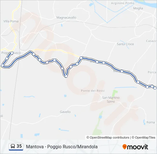 Percorso linea bus 35
