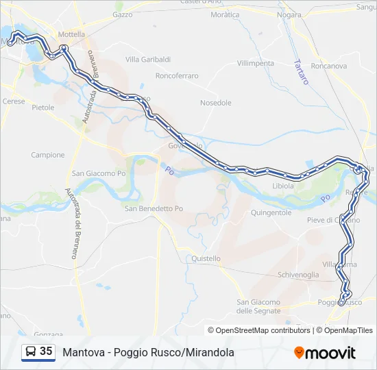 Percorso linea bus 35