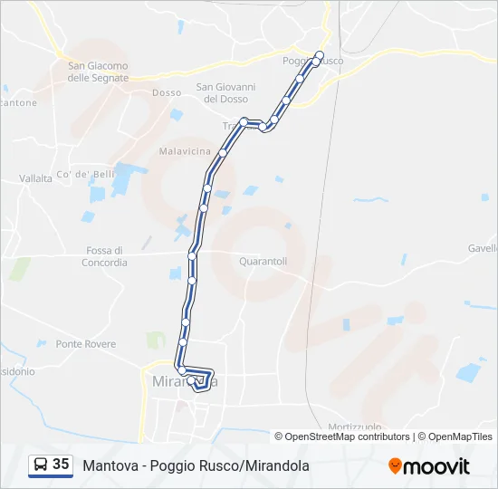 35 Bus Line Map
