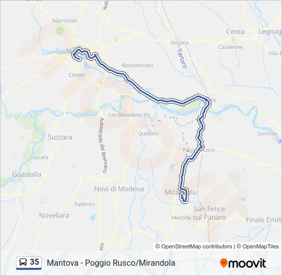 35 Bus Line Map