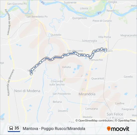 35 Bus Line Map