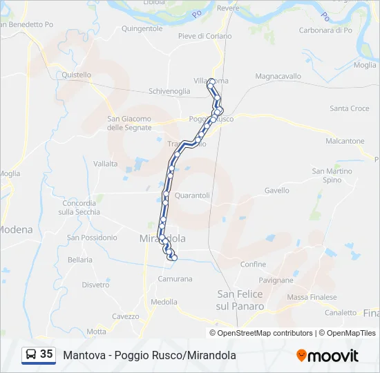 35 Bus Line Map