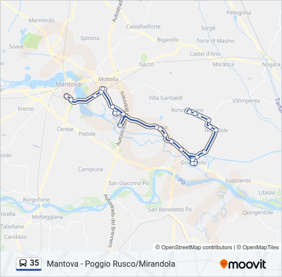 Percorso linea bus 35