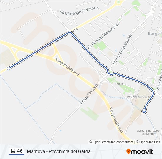 Percorso linea bus 46