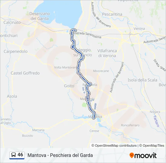 46 Bus Line Map
