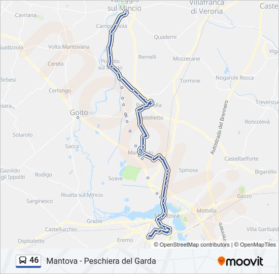 Percorso linea bus 46