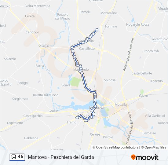 Percorso linea bus 46