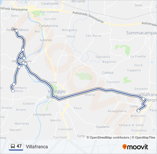 47 bus Line Map