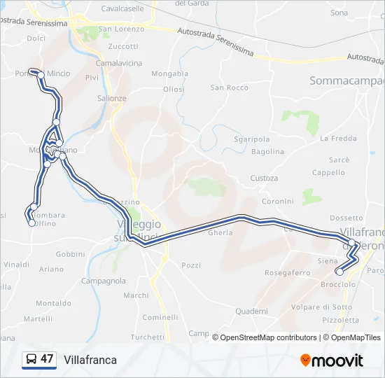 47 Bus Line Map