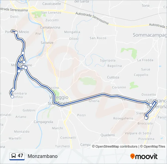 47 Bus Line Map