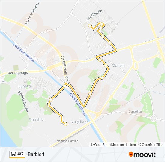 Percorso linea bus 4C