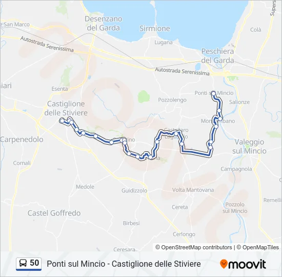50 Bus Line Map
