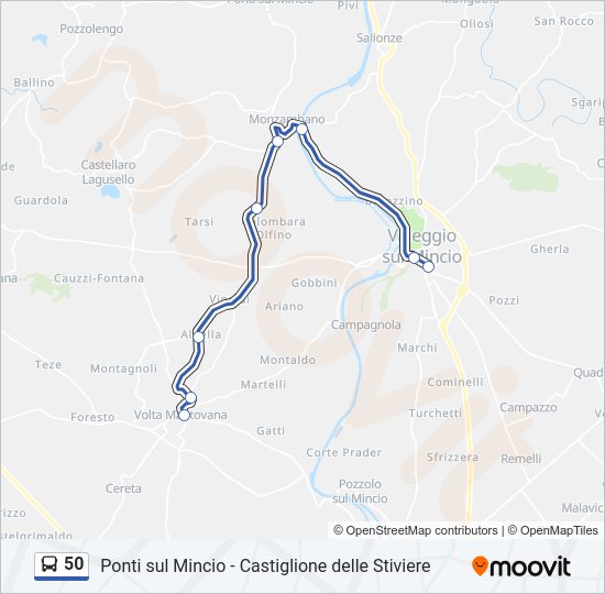 Percorso linea bus 50