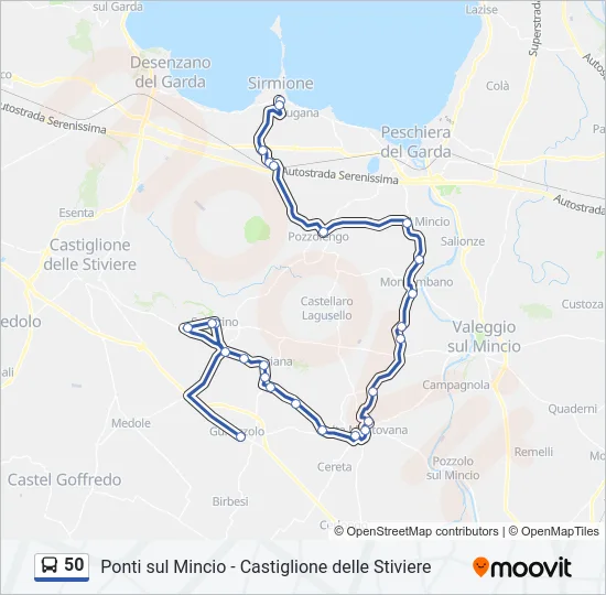 50 Bus Line Map