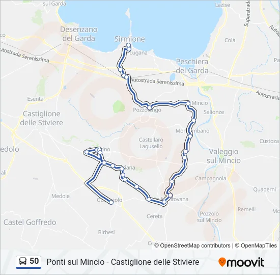 50 Bus Line Map