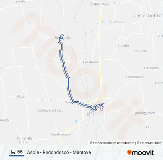 55 Bus Line Map