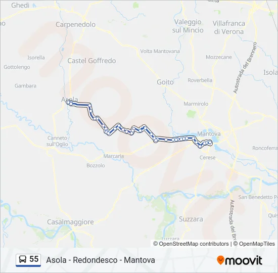 55 Bus Line Map