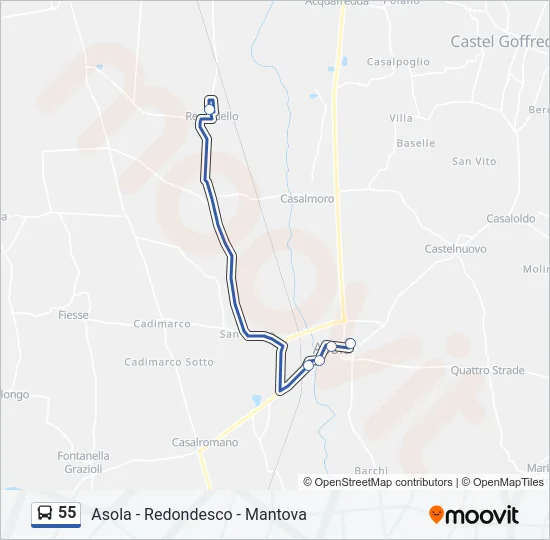 55 Bus Line Map