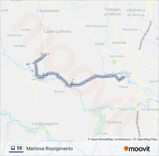 58 Bus Line Map