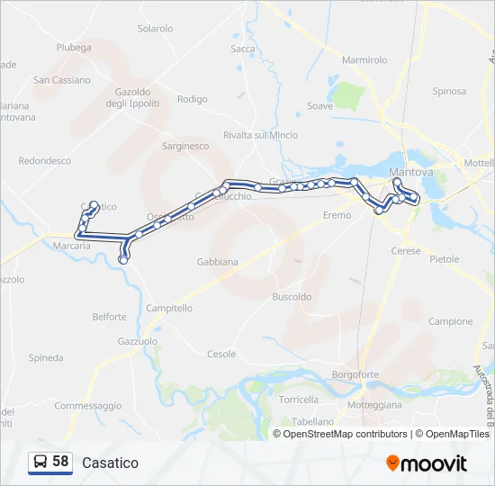 58 Bus Line Map