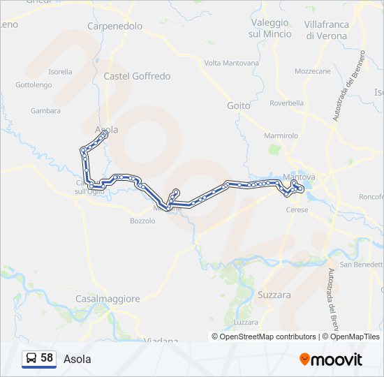 58 bus Line Map