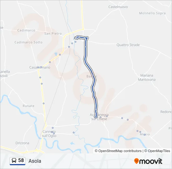 58 Bus Line Map