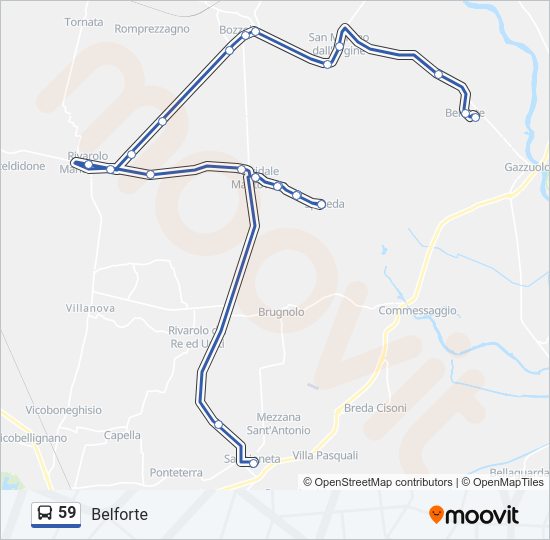Percorso linea bus 59