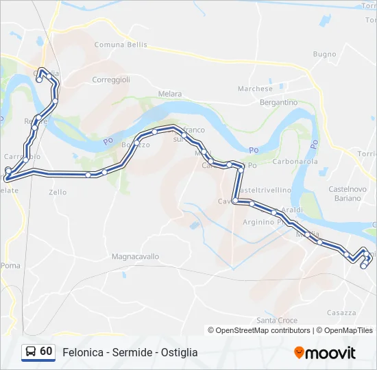 Percorso linea bus 60