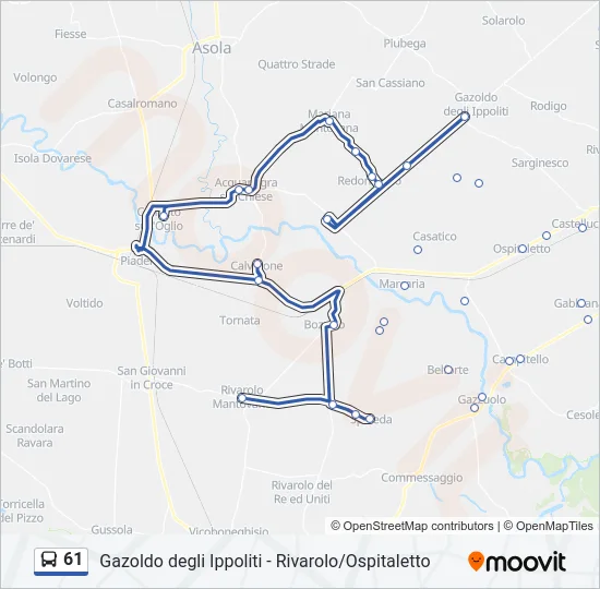 61 Bus Line Map