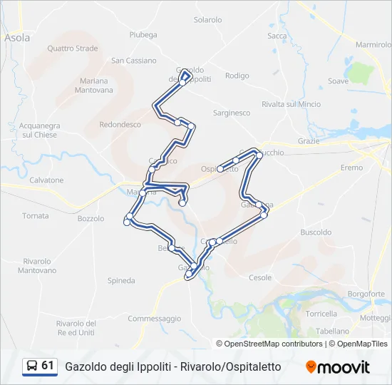 61 Bus Line Map